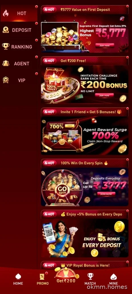 MMGame rewards screen with featured Android activities